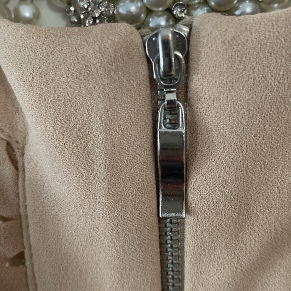 Guillaume Chic Beige Laser-Cut Zip Up Jacket Sz S - Picture 10 of 11